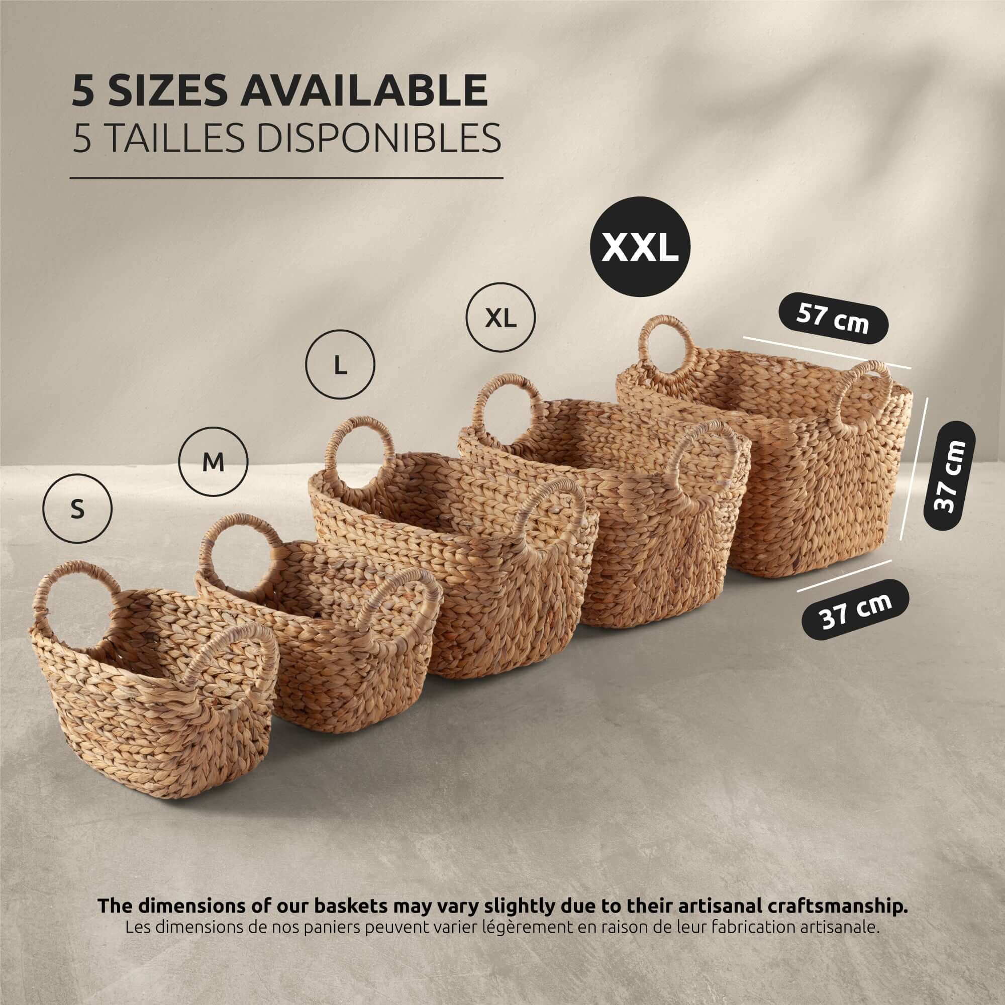 Cesta de almacenamiento de jacinto de agua de Caracas