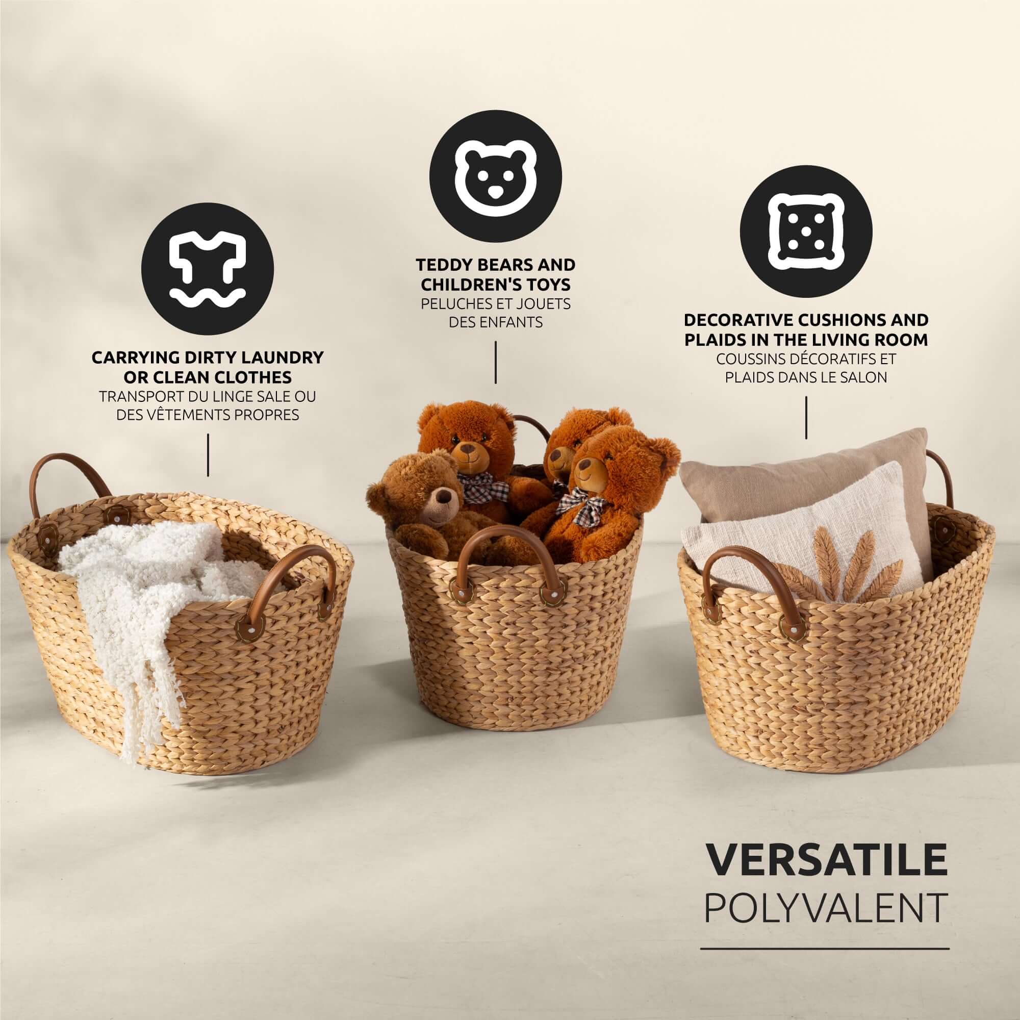 Panier de rangement avec anses Belize XL naturel