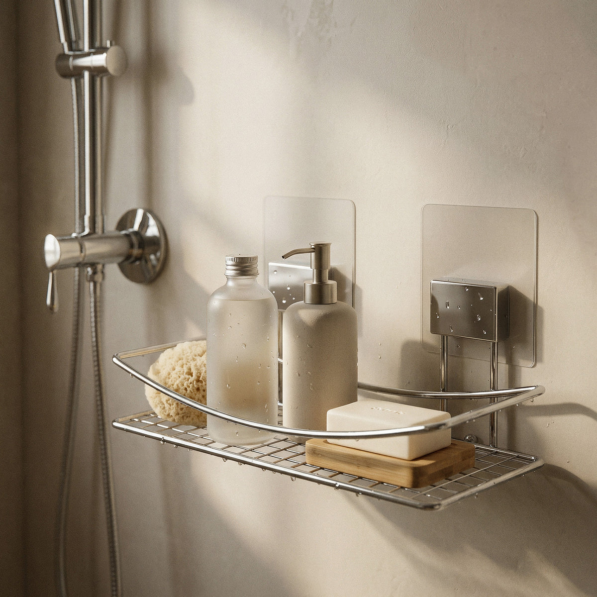 Etagère auto-adhésive chrome
