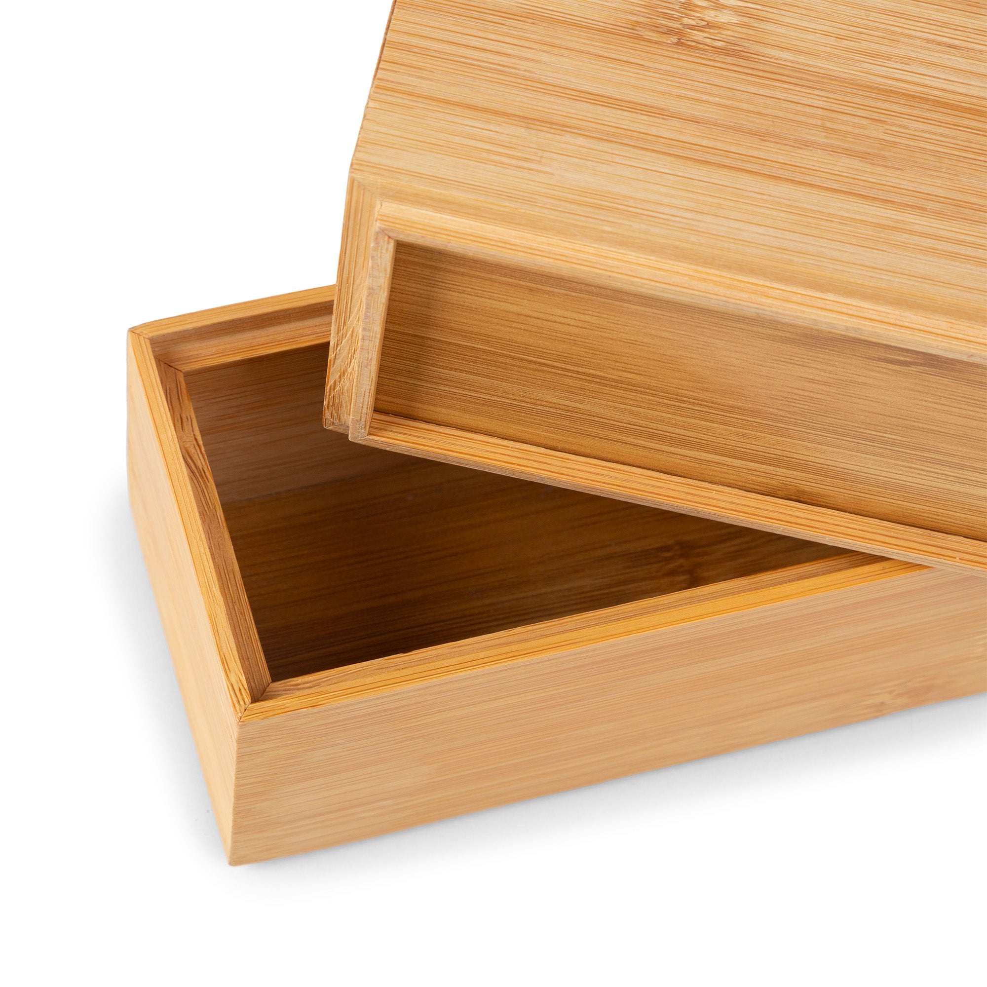 Osaka Natural Bamboo Storage Box, Stackable, Dark Wood, L | Compactor
