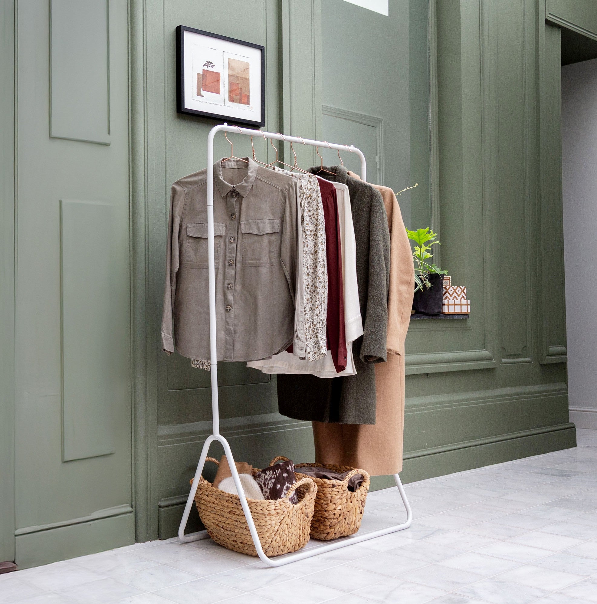 Perchero de metal Fyn blanco