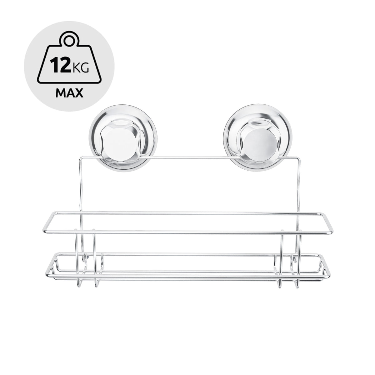 Bestlock chrome suction cup wall storage basket