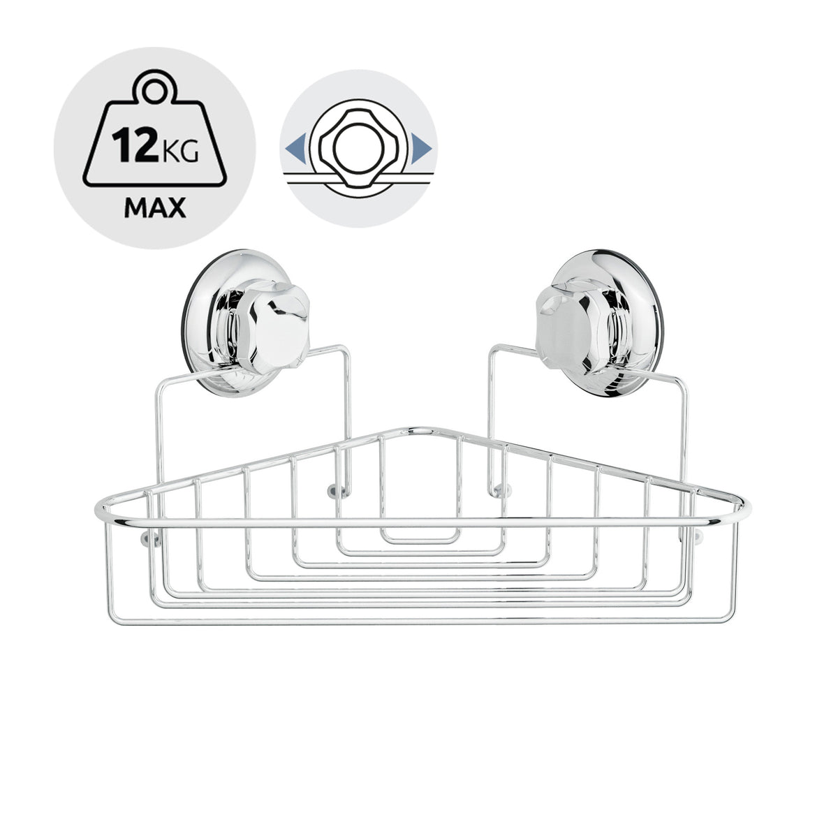 Bestlock chrome suction cup corner shelf
