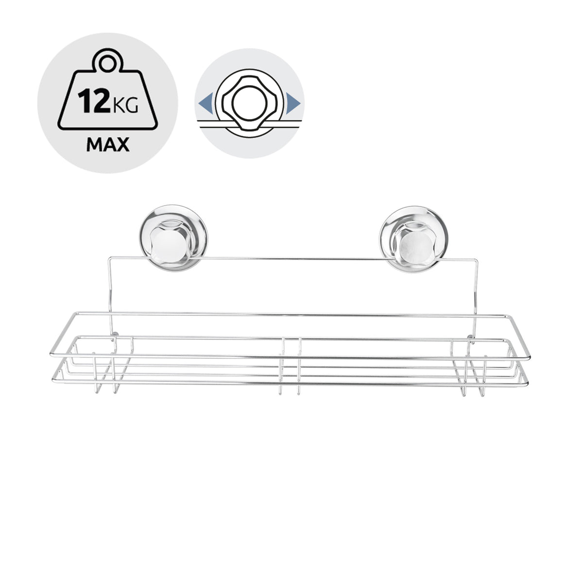 XL Bestlock suction cup wall shelf chrome