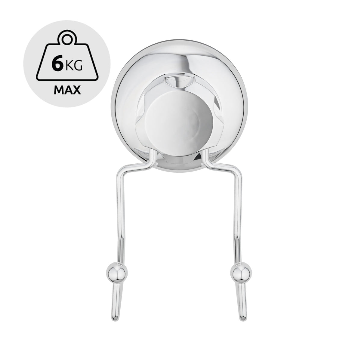 Doppio Gancio da Parete a Ventosa Bestlock cromato