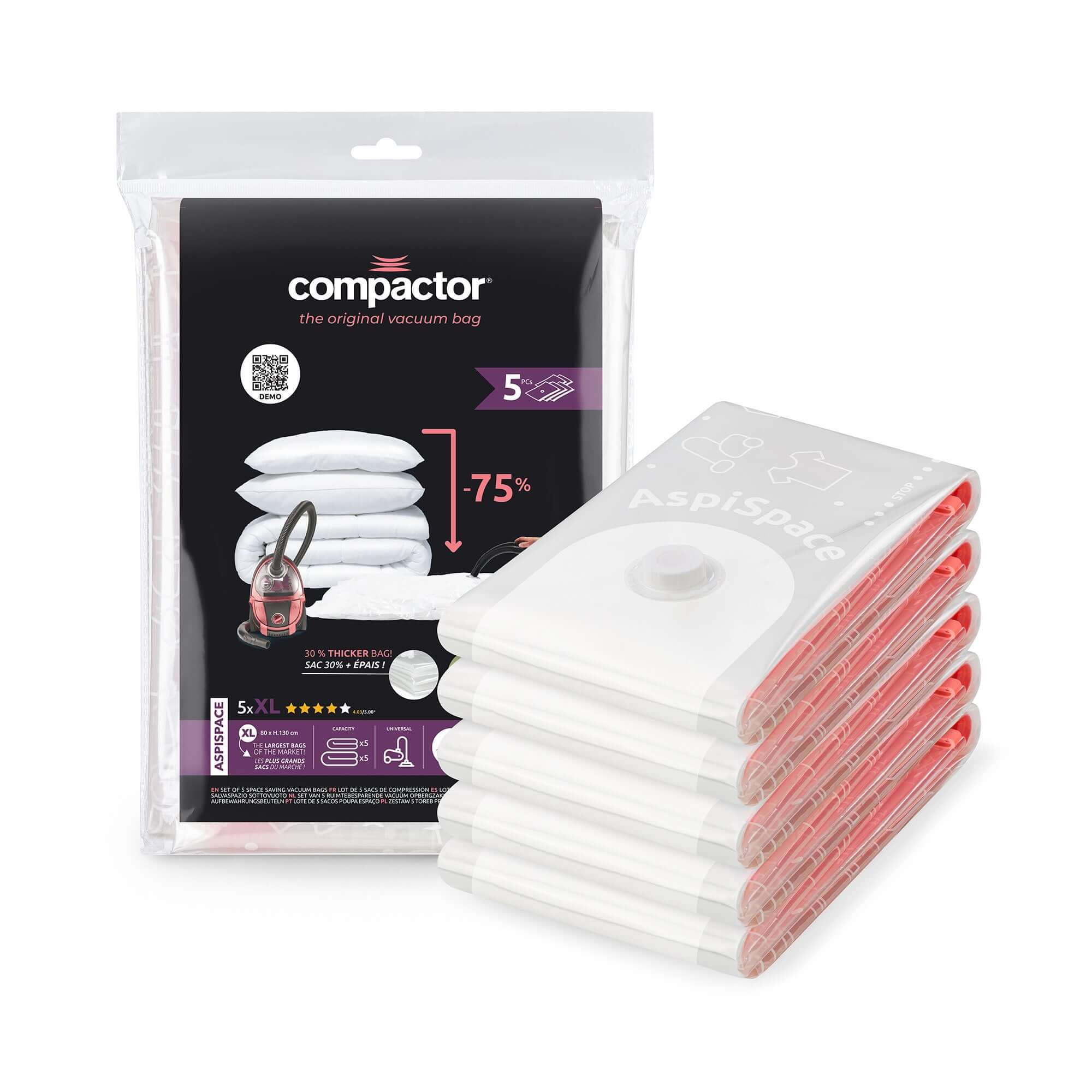 Lot de 5 sacs sous vide AspiSpace