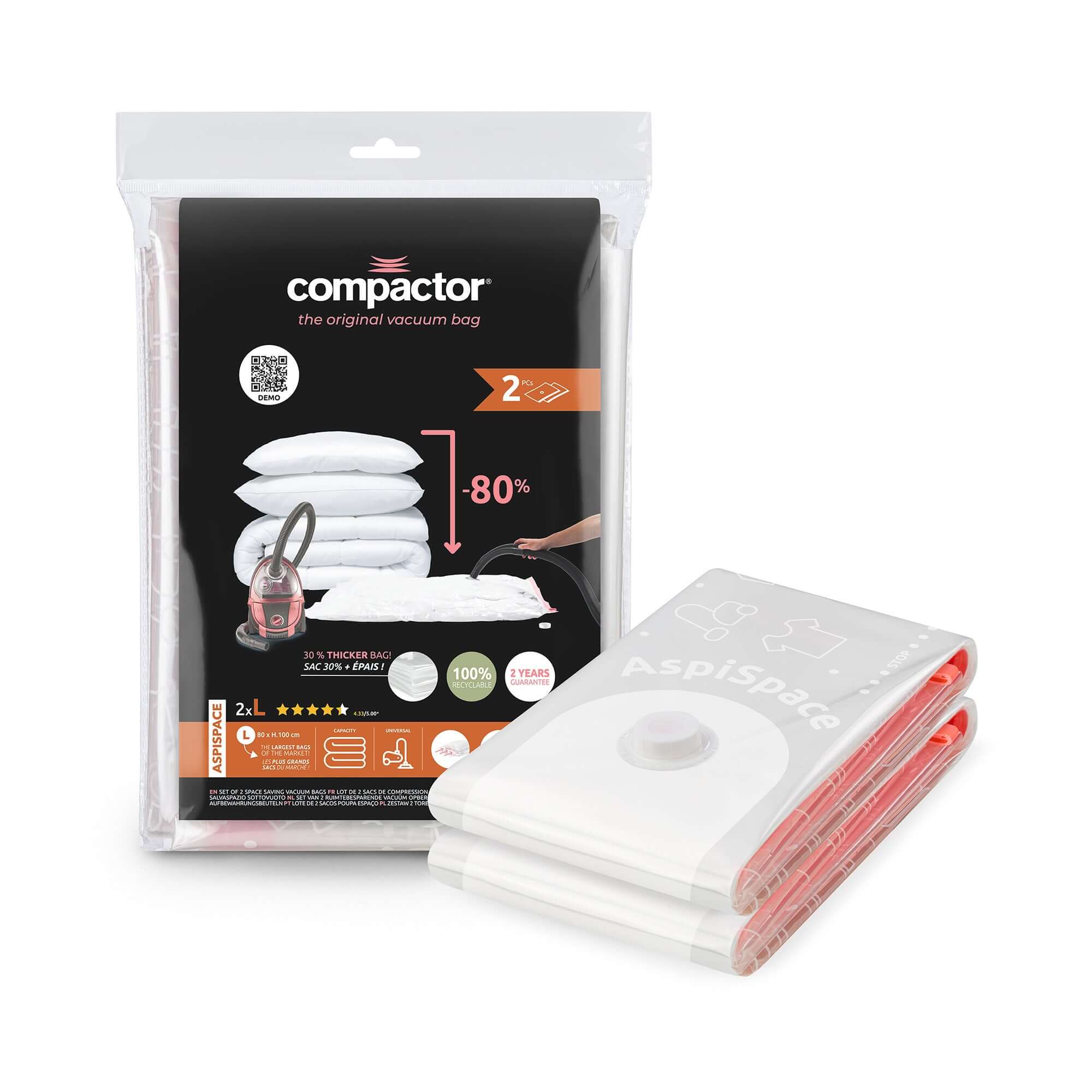 Juego de 2 bolsas de vacío AspiSpace