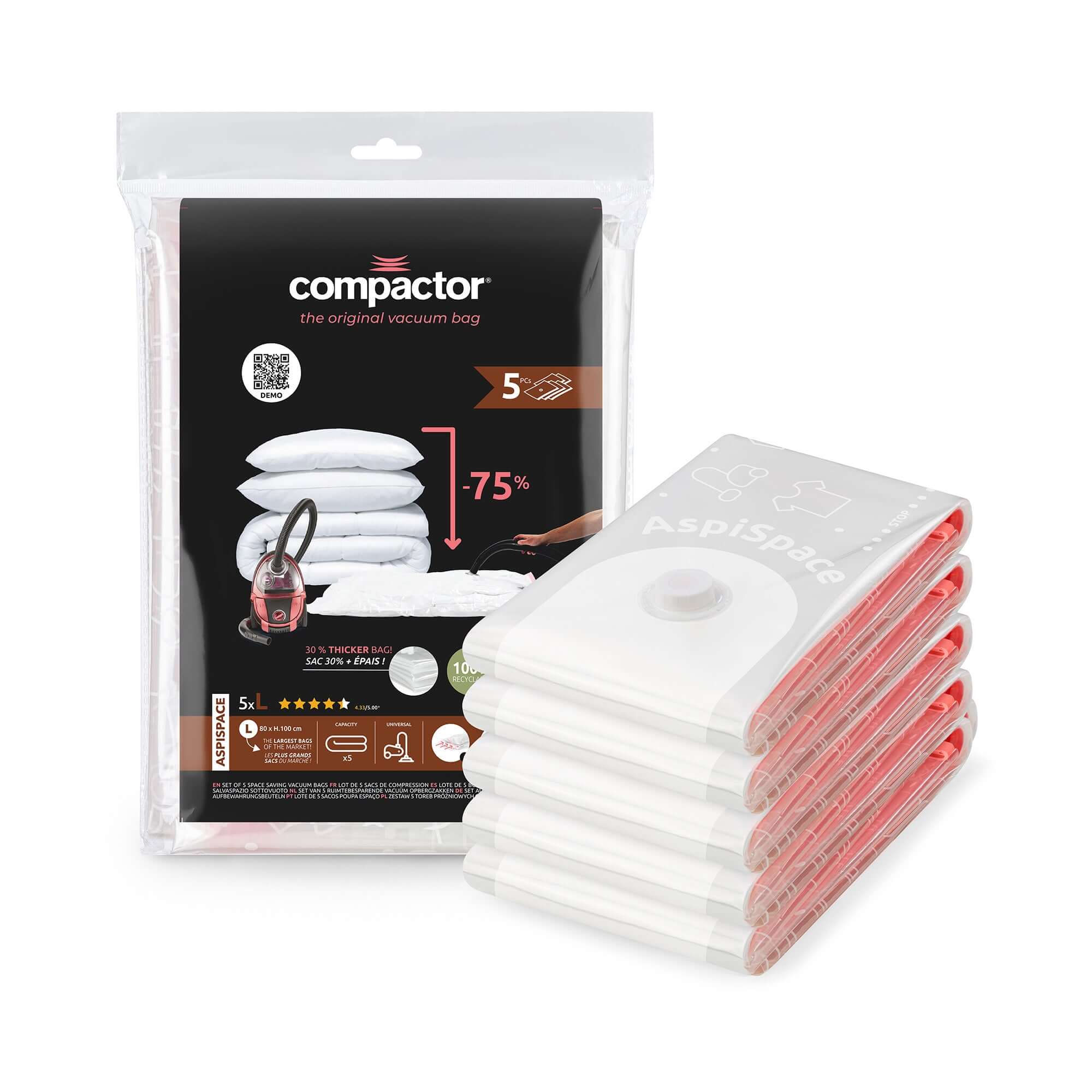 Lot de 5 sacs sous vide AspiSpace