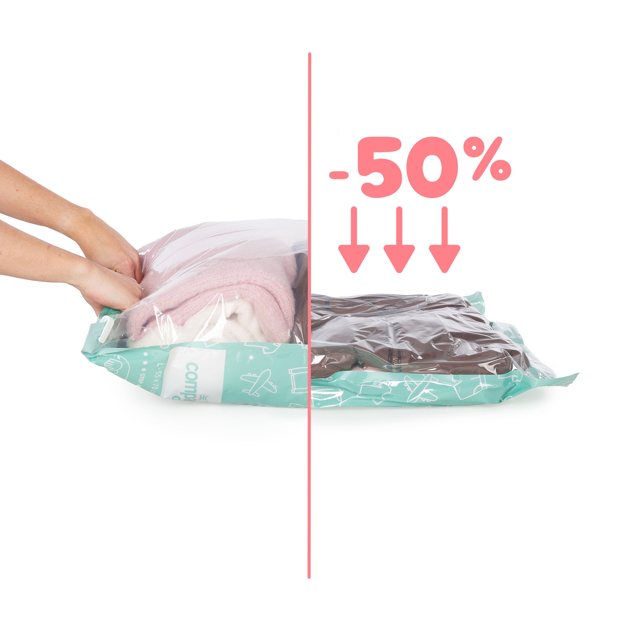 Set of 6 Roll-up Travel Vacuum Bags