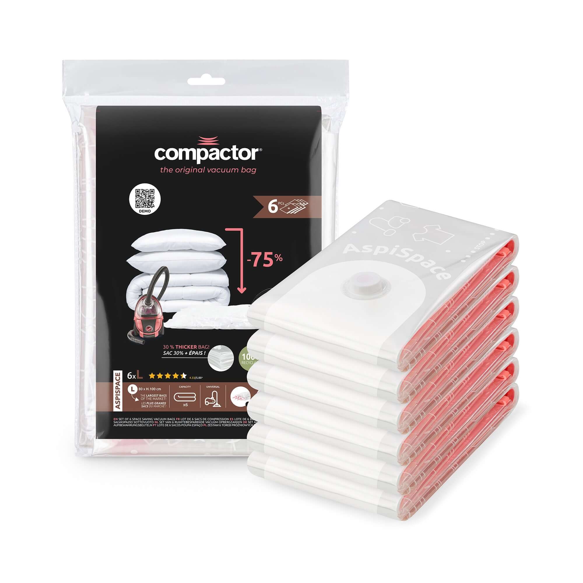 Lot de 6 sacs sous vide AspiSpace