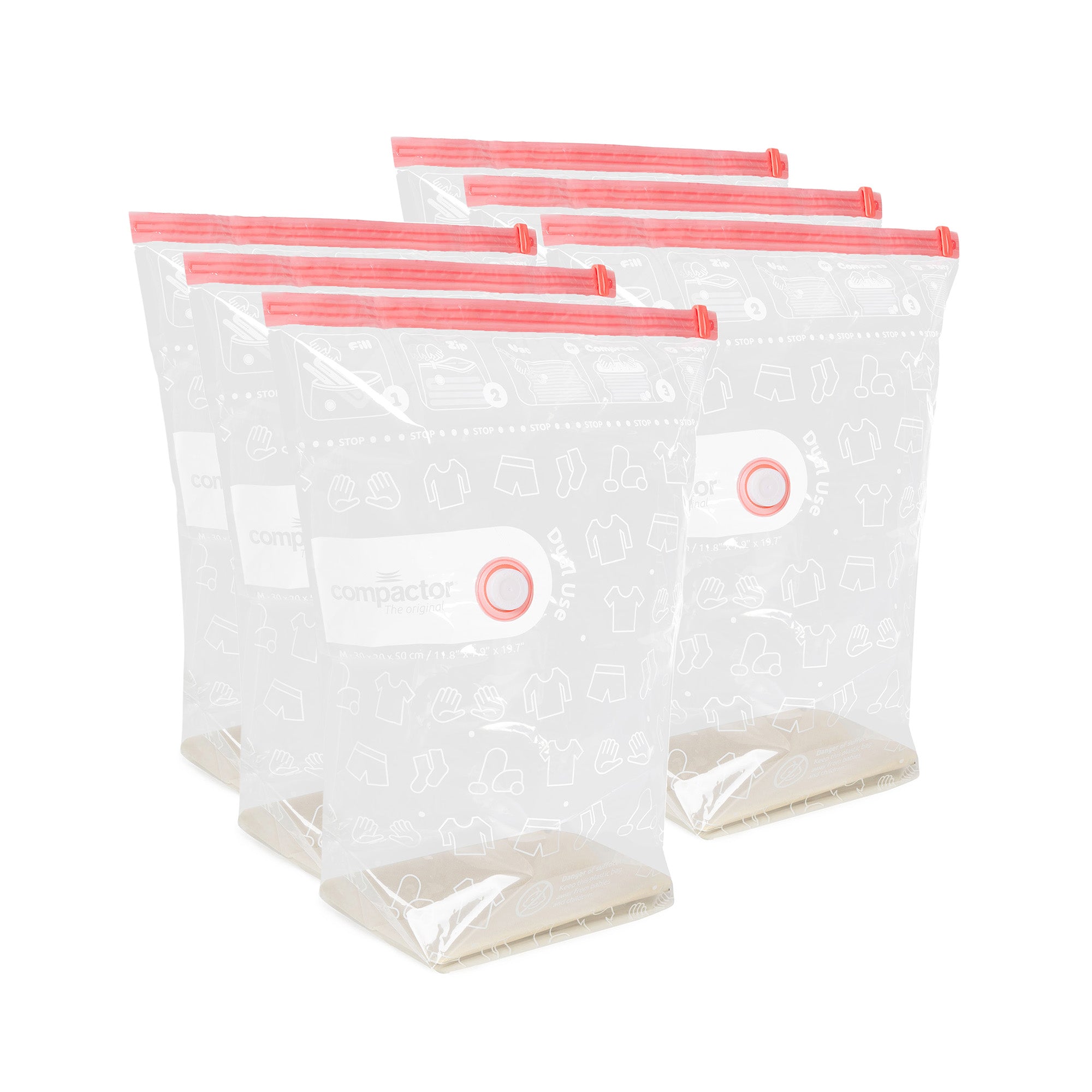 Compactor Paquete de 6 bolsas de almacenamiento al vacío Clear M Compact Express
