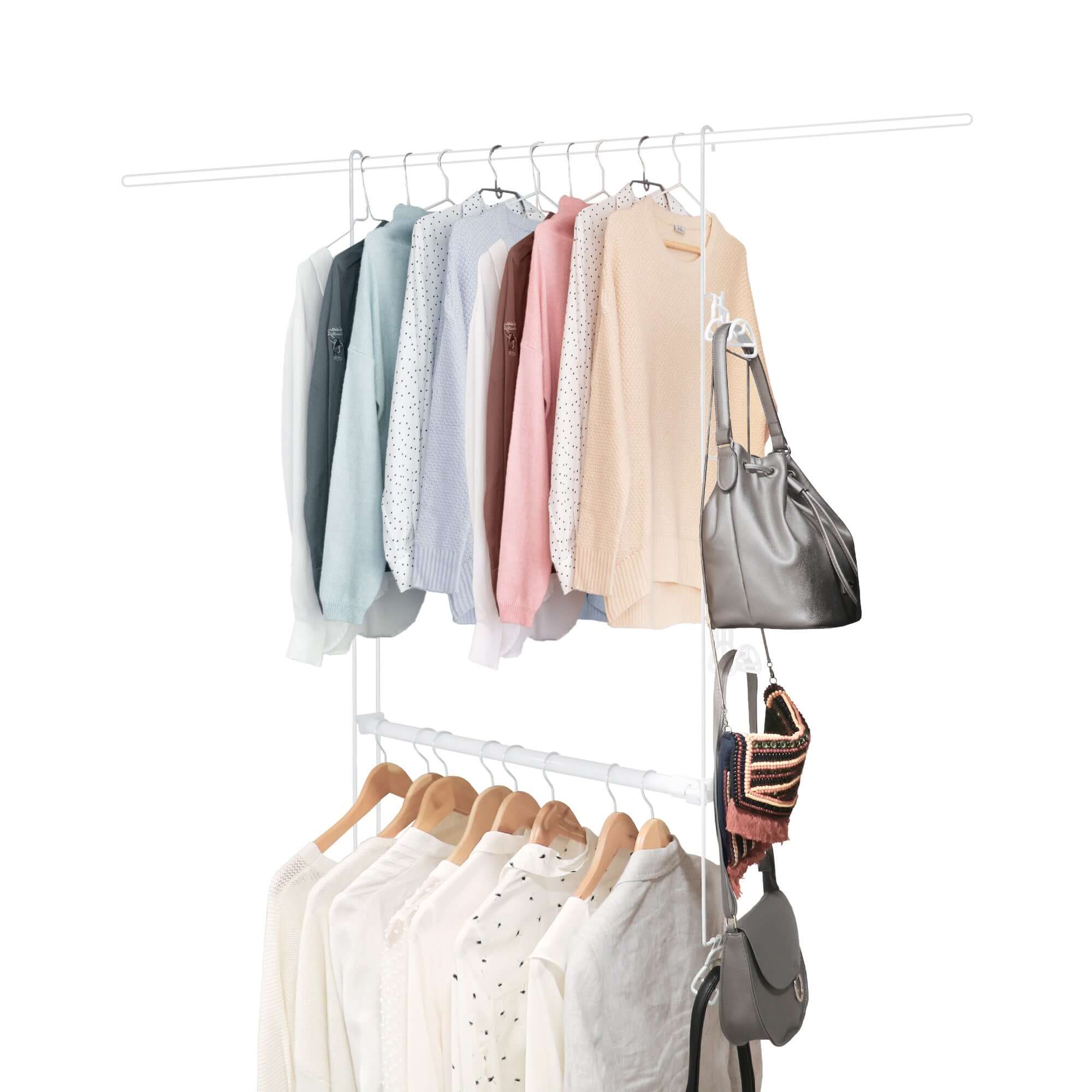 Kit optimizador vestidor colgante de metal blanco Xtend