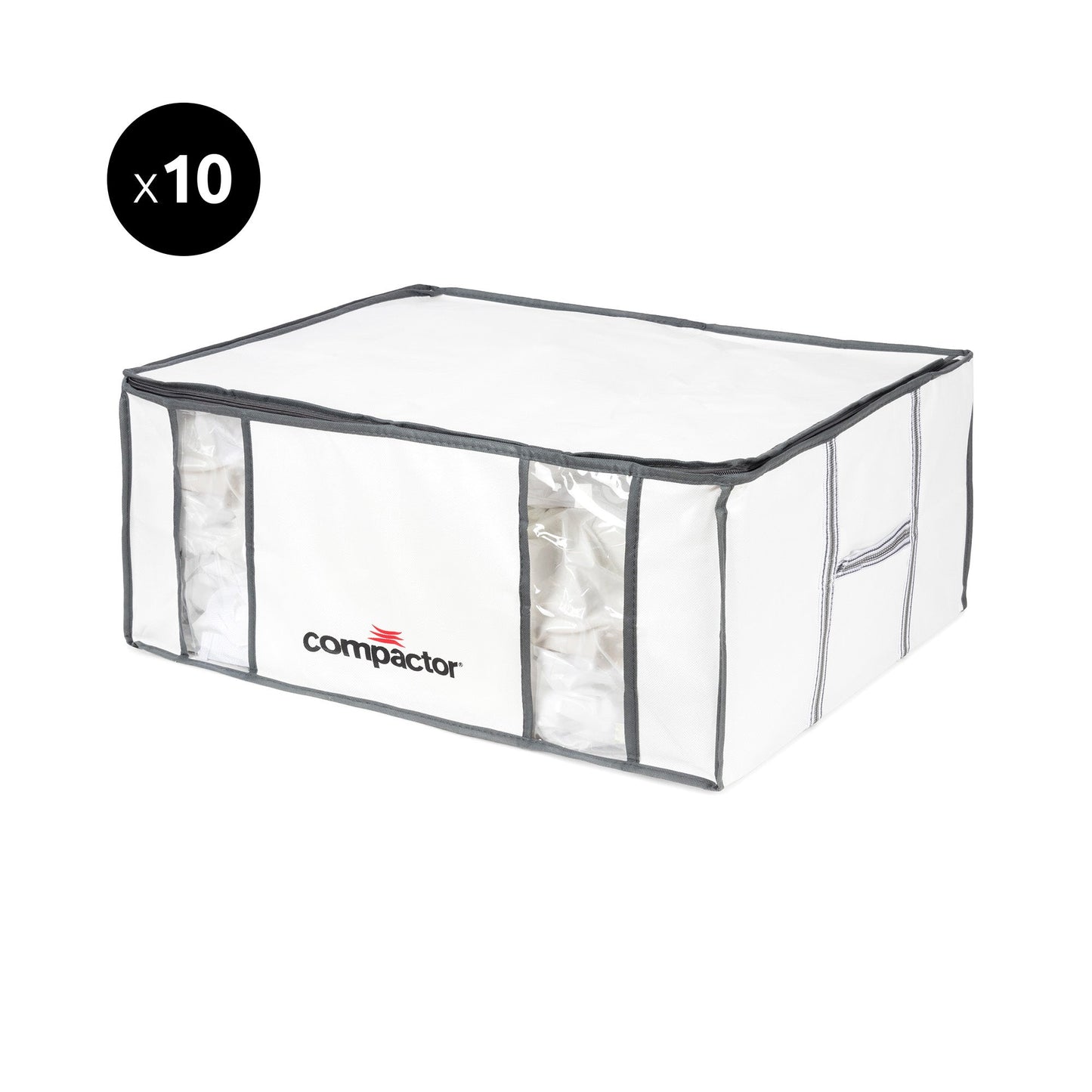 Compactor Lot de 10 boîtes de rangement sous vide XXL Life blanches et grises