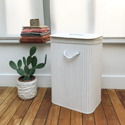 Panier à linge bambou blanc
