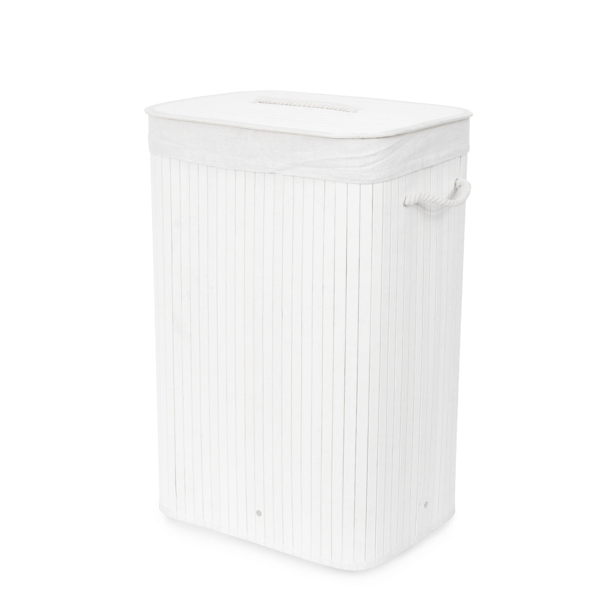 Panier à linge bambou blanc