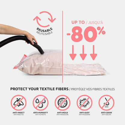 Lot de sacs de rangement sous vide Aspispace Taille M – Compactor