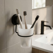 Porte brosses à dents ventouse noir