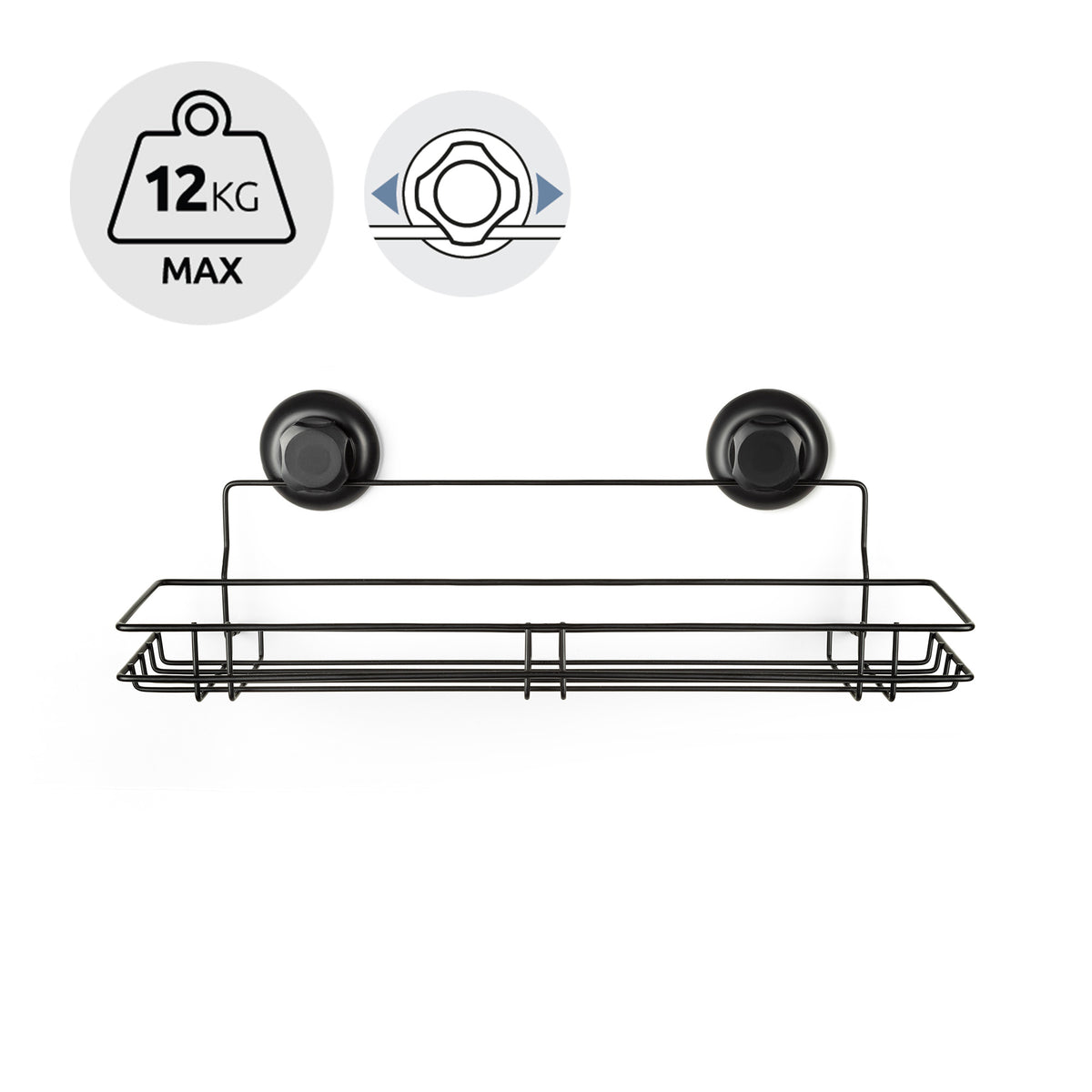 Scaffale a ventosa L Bestlock Nero
