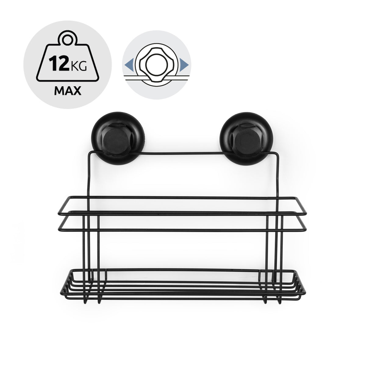 Mensola da parete con ventosa Bestlock Black nera
