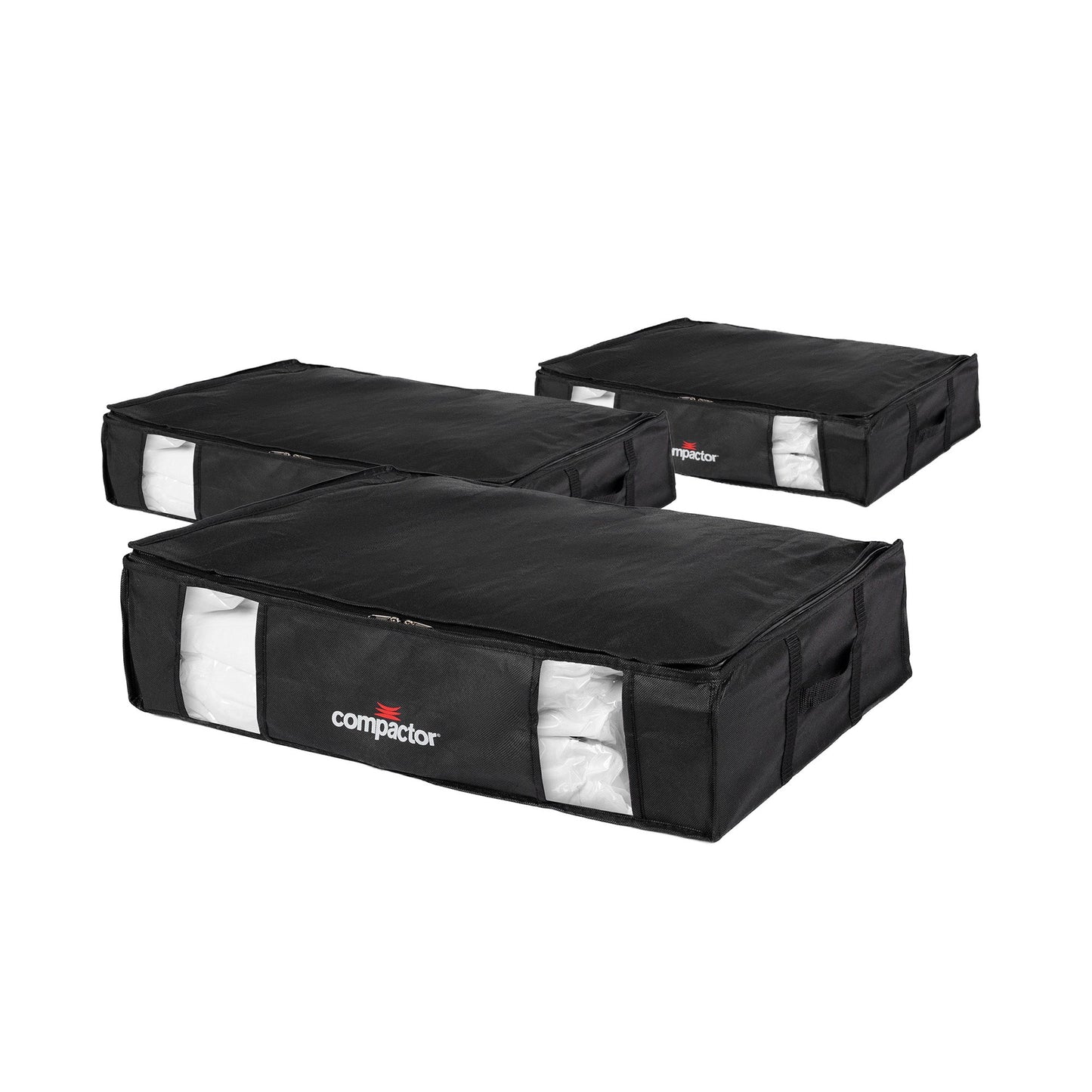 Compactor Pack de 3 Cajas de almacenamiento al vacío Black Edition L