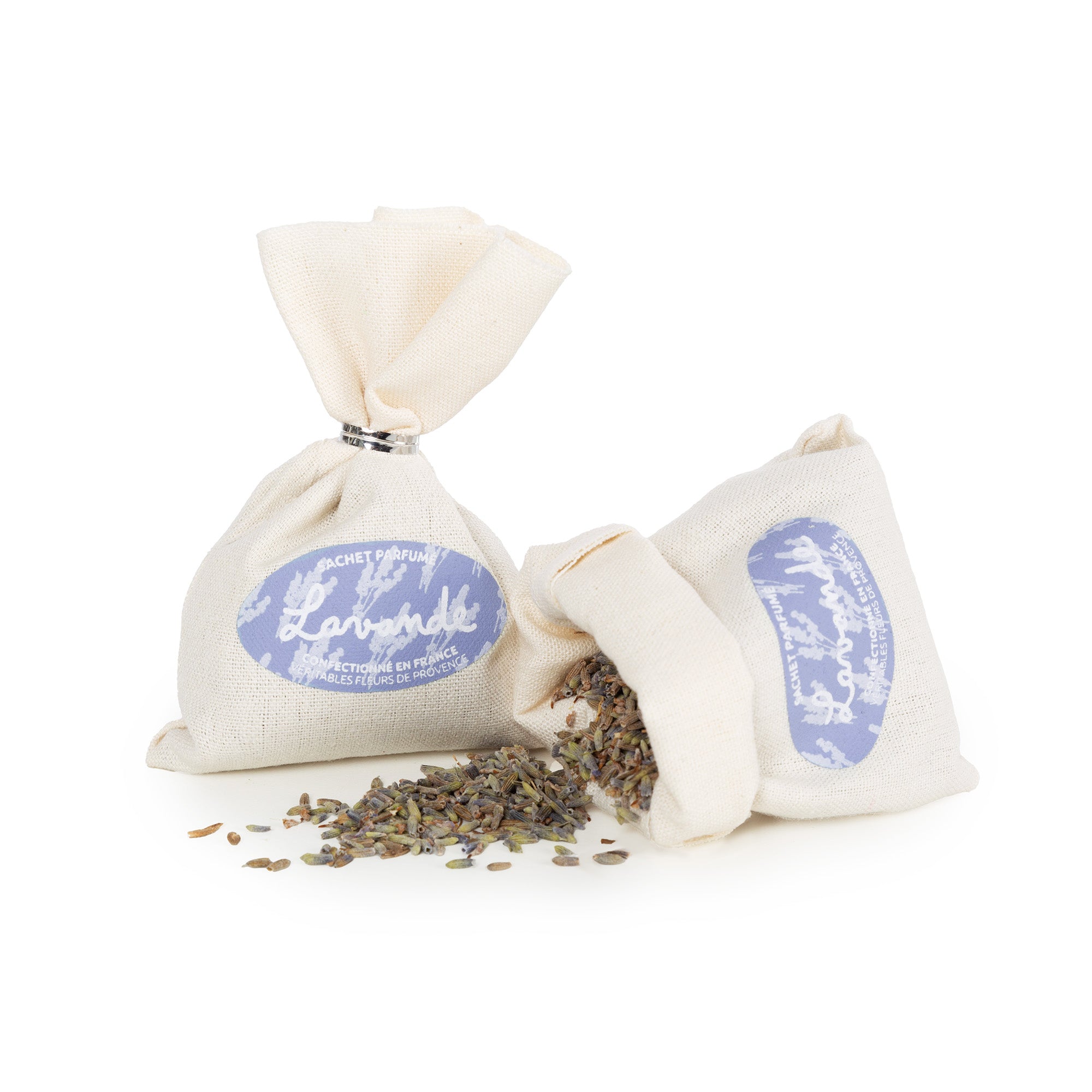 Set of 2 sachets of lavender flowers for laundry Provence beige