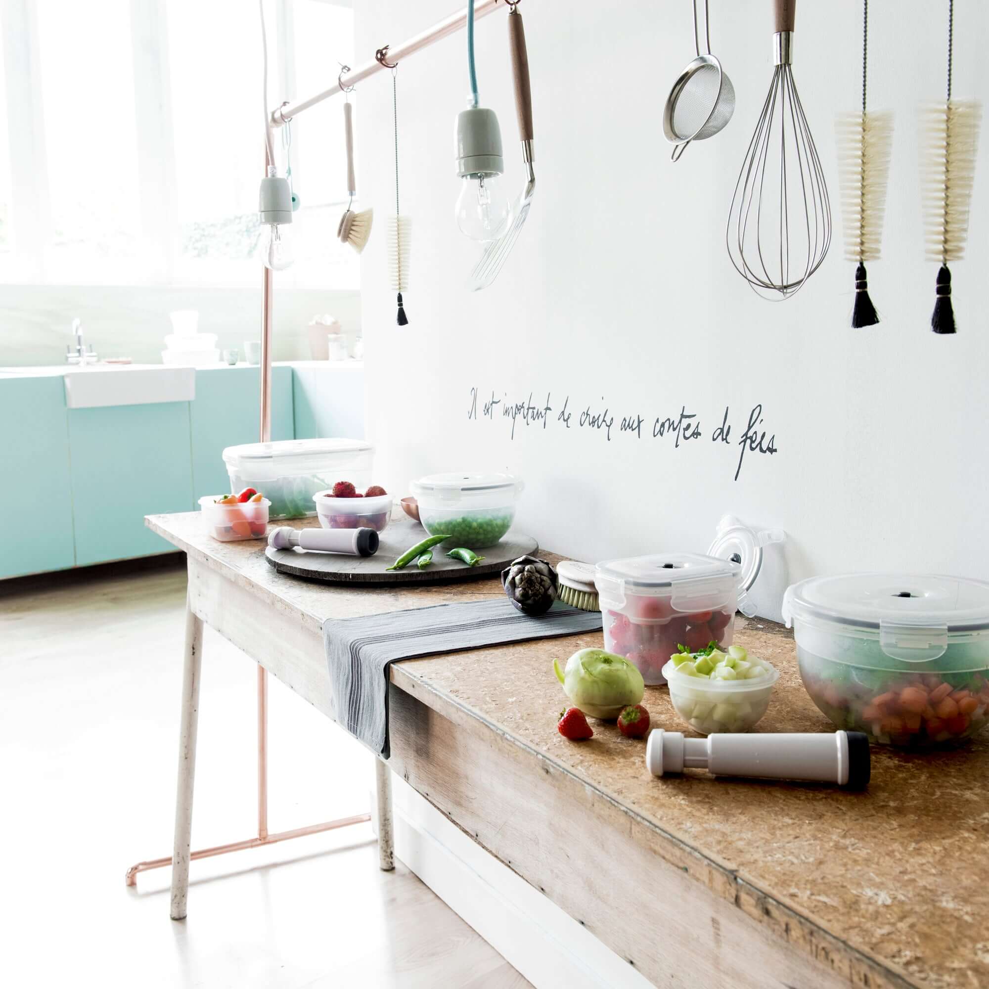 Set de 3 recipientes para alimentos al vacío transparentes Aspifresh S+M+L