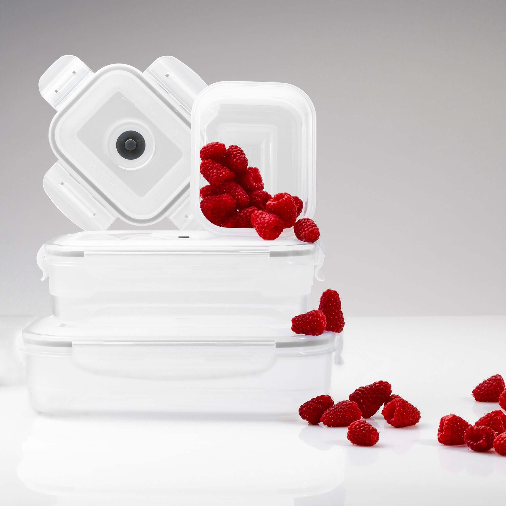 Lot de 3 boîtes sous vide pour aliments S+M+L Aspifresh