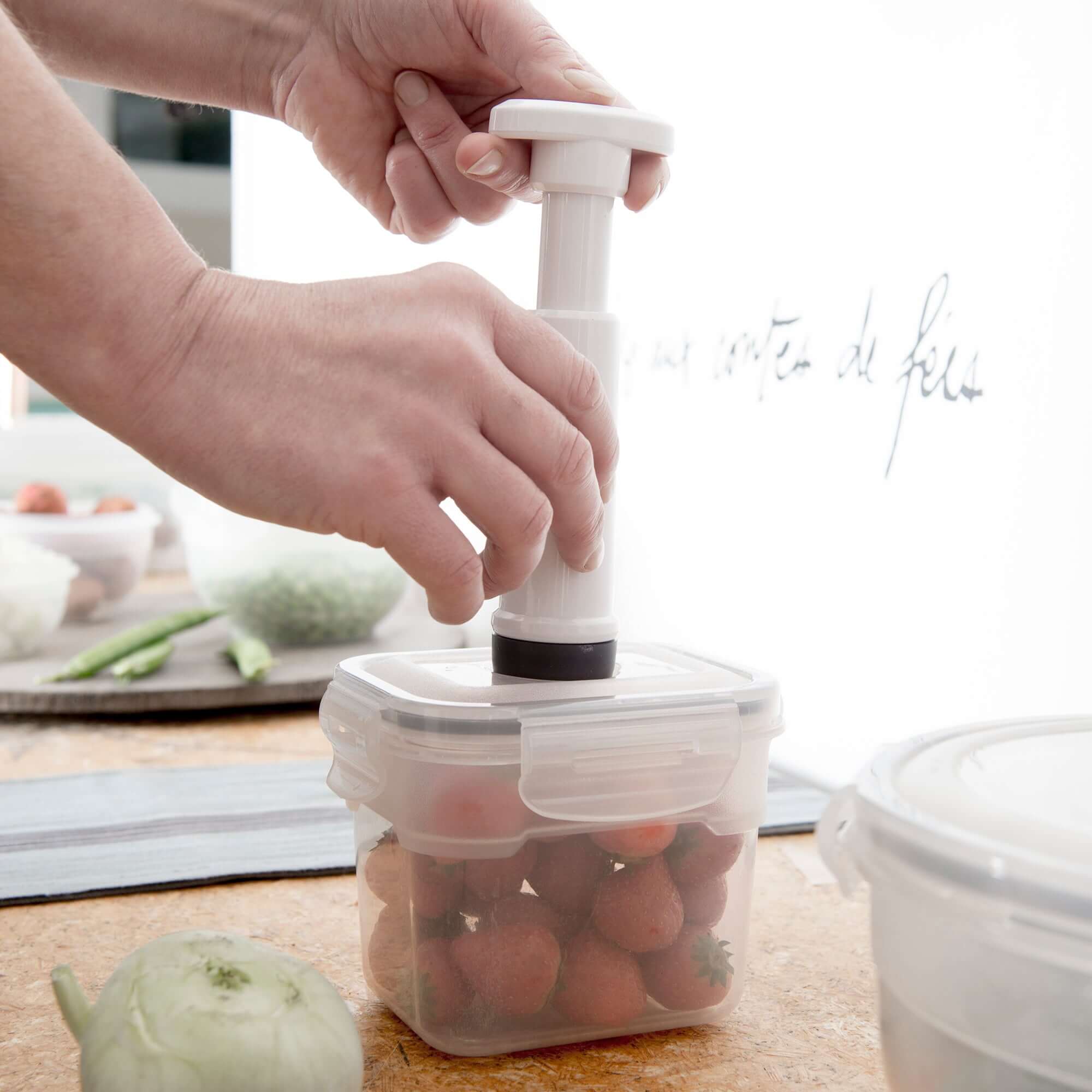 Set de 3 recipientes para alimentos al vacío transparentes Aspifresh S+M+L