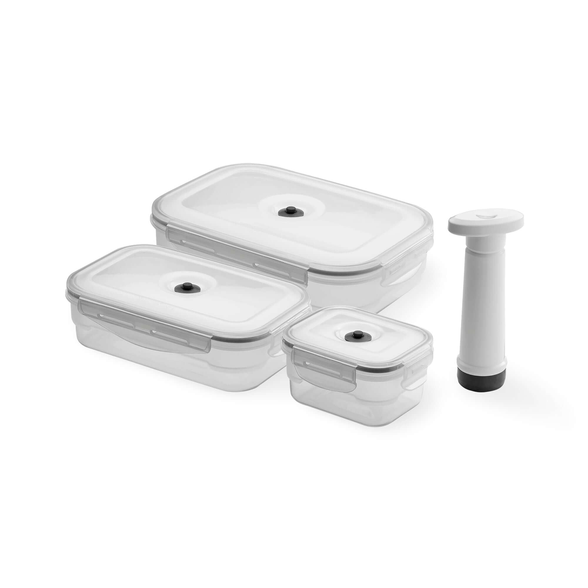 Lot de 3 boîtes sous vide pour aliments S+M+L Aspifresh