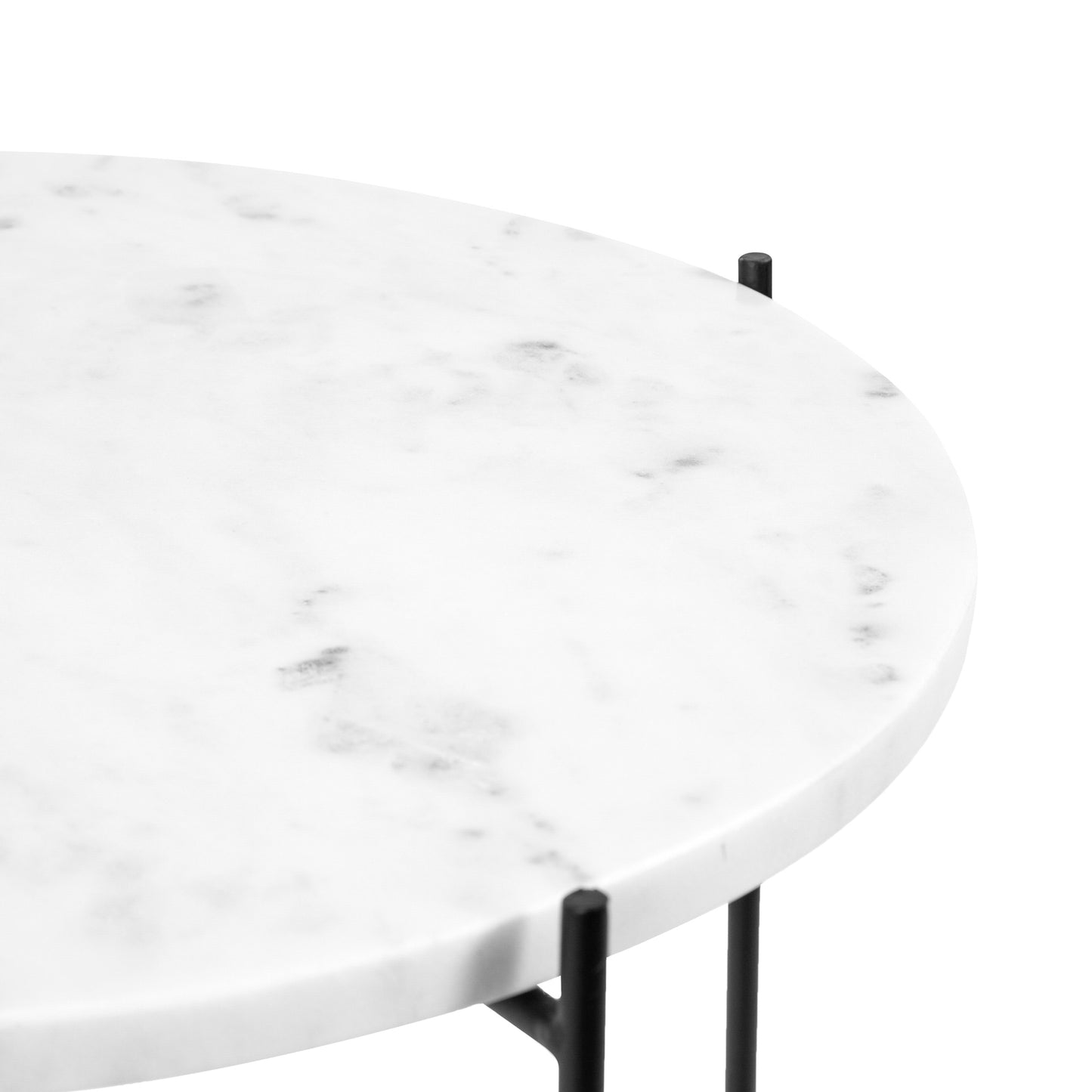Table d'appoint en marbre et métal Agneta blanche