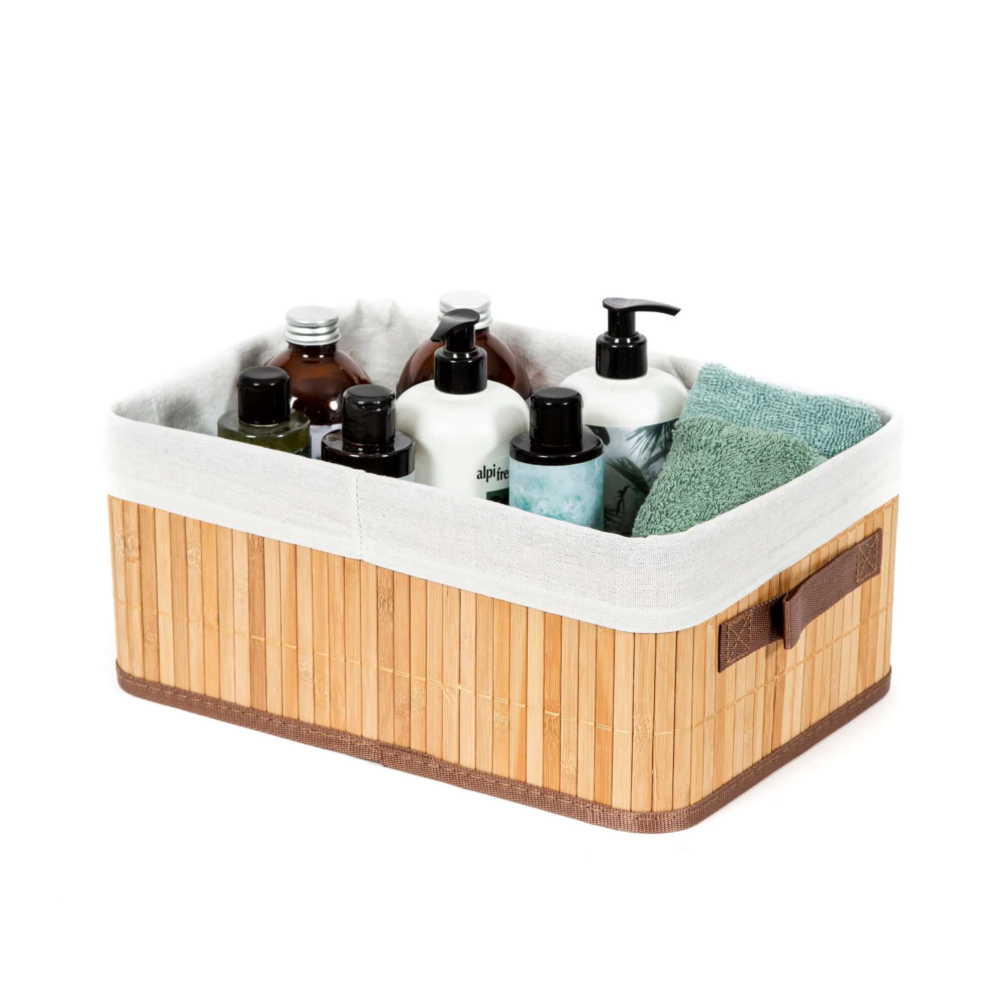 Panier de rangement pliable en bambou