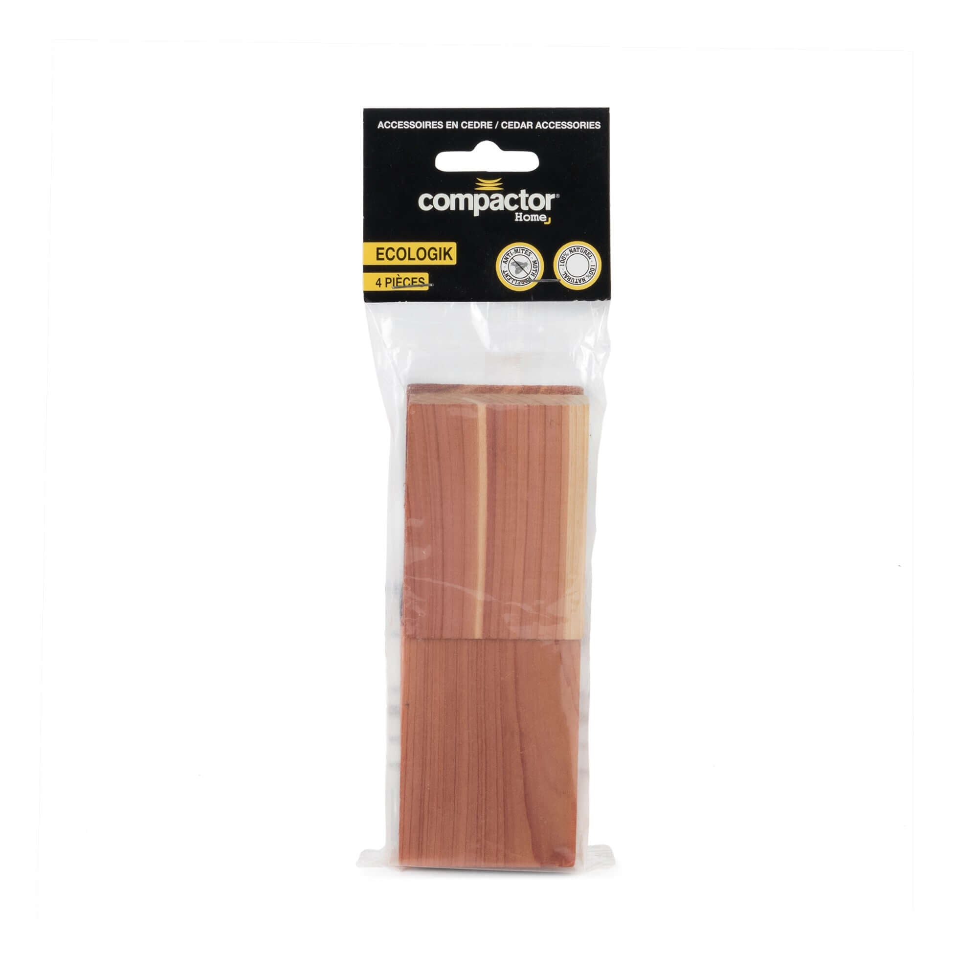 Juego de 4 platos antipolillas en cedro natural de Oregón