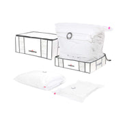 Lot de 2 housses de rangement sous vide + 2 sacs de rangement sous vide M + L