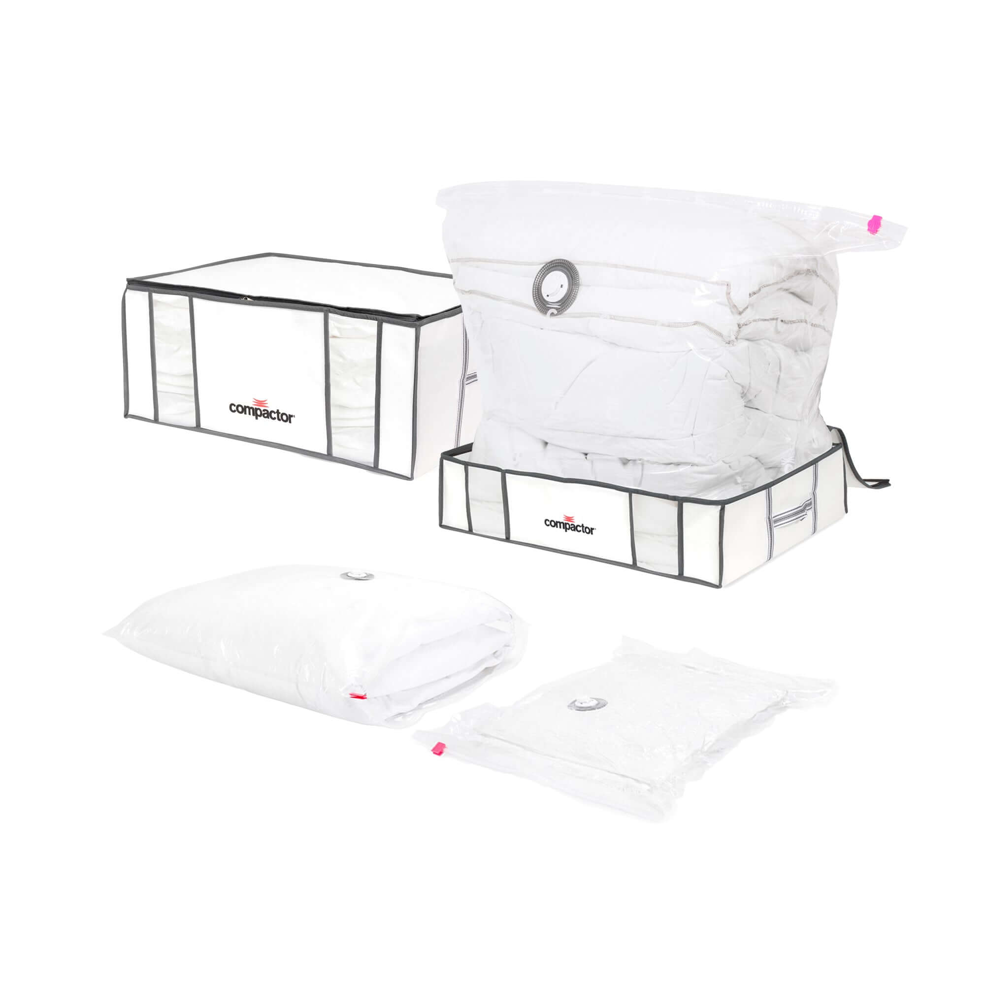 Lot de 2 housses de rangement sous vide + 2 sacs de rangement sous vide M + L