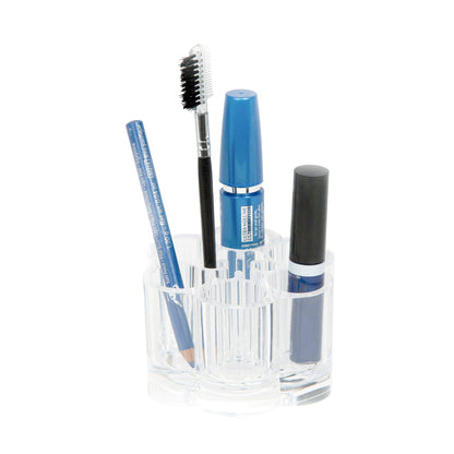 Almacenamiento en forma de panal para lápices labiales y maquillaje cosmético transparente.