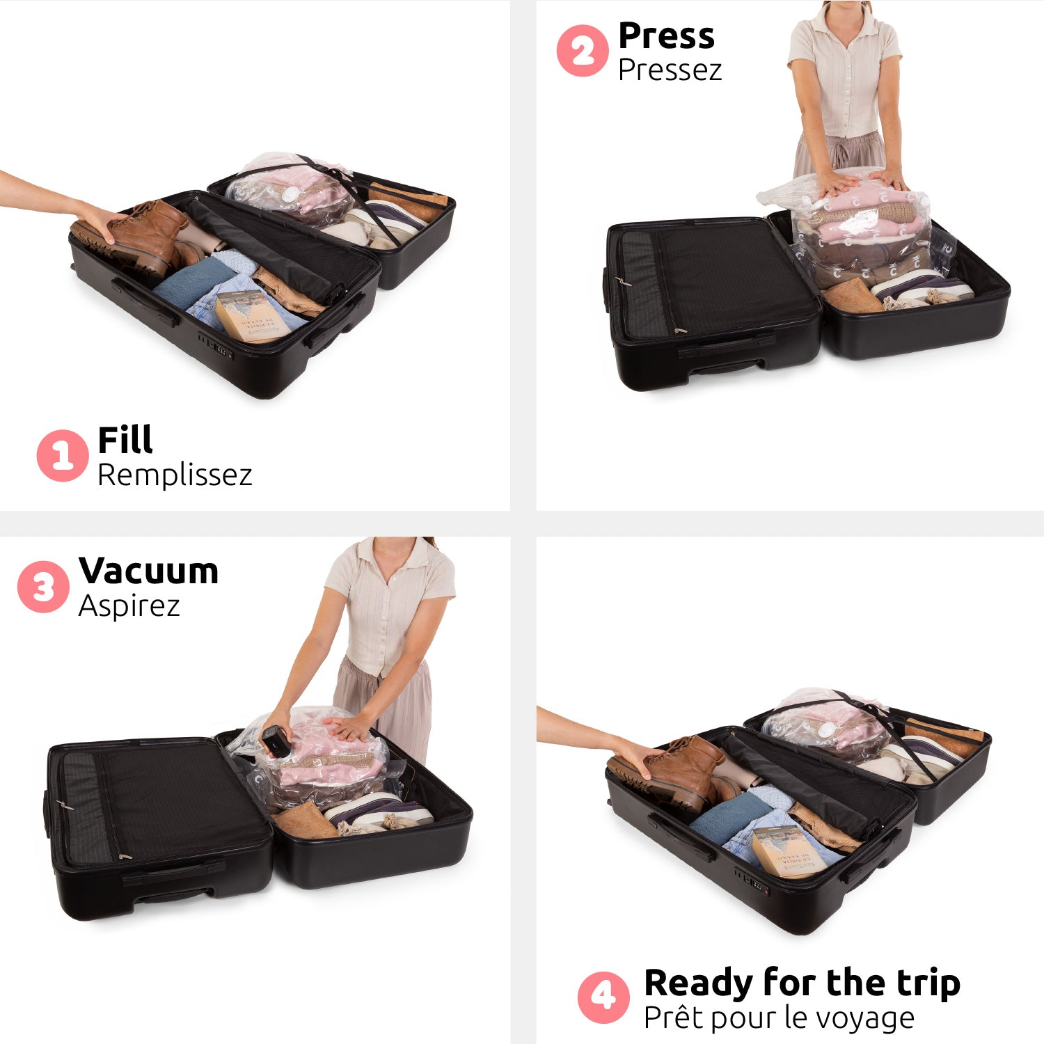 Lot valise gain de place XL + Pompe électrique