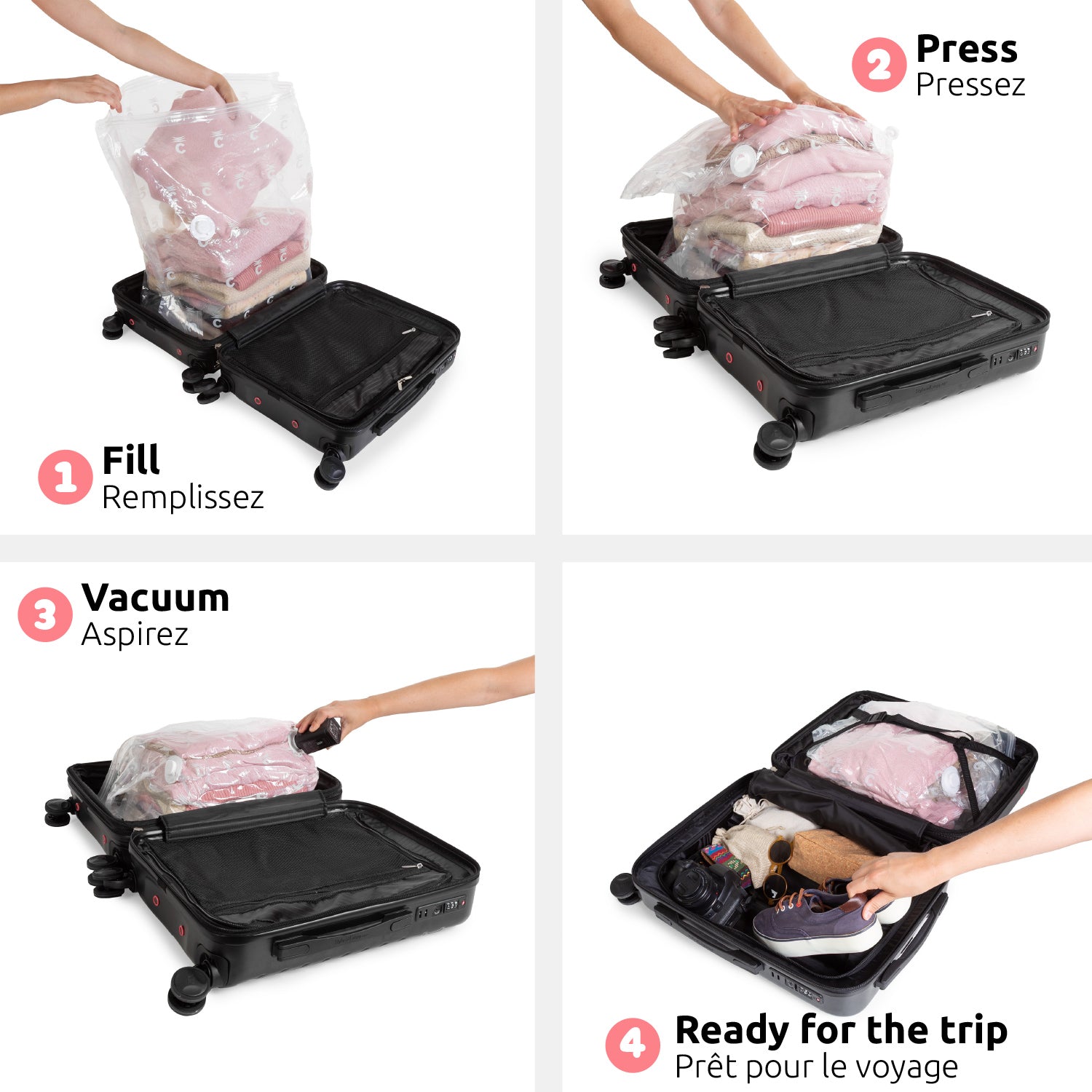 Lot valise cabine gain de place + Pompe électrique