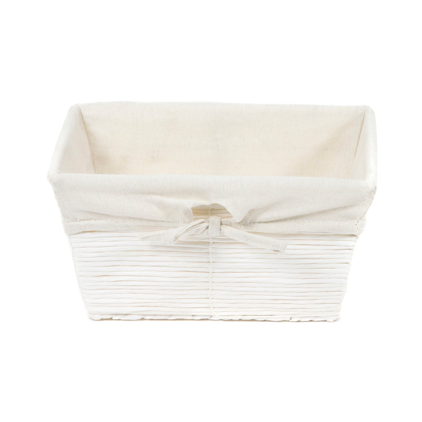 Panier de rangement avec tissu Kimo blanc