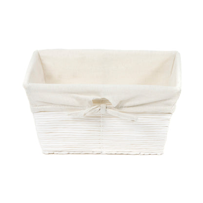 Panier de rangement avec tissu Kimo blanc