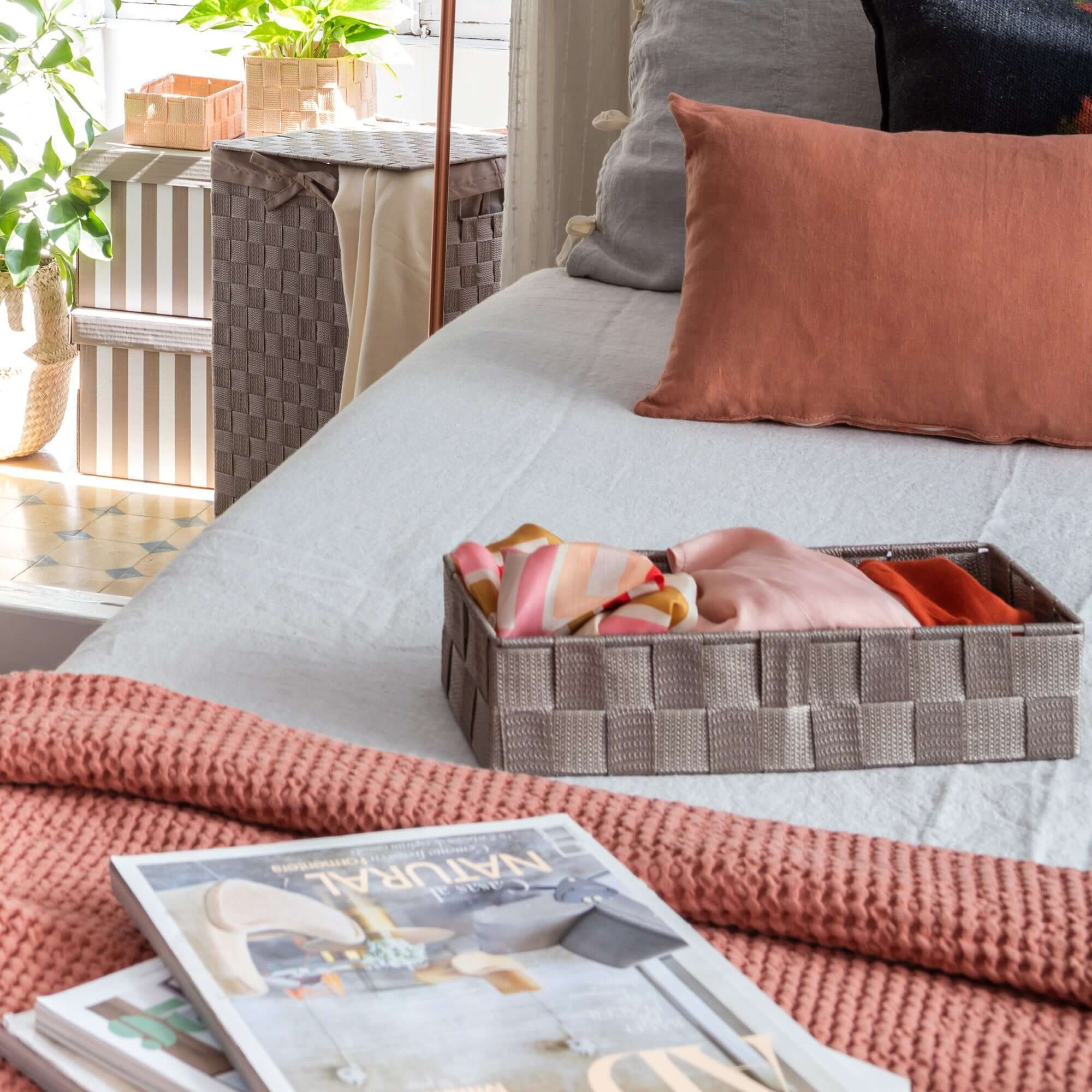 Panier de rangement Stan L taupe