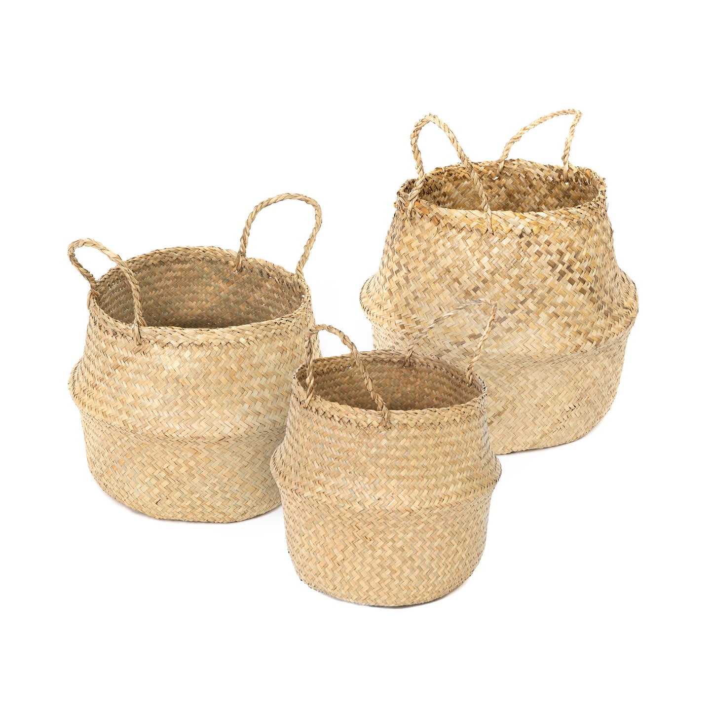 Set de 3 cestas de algas marinas naturales Belly SML