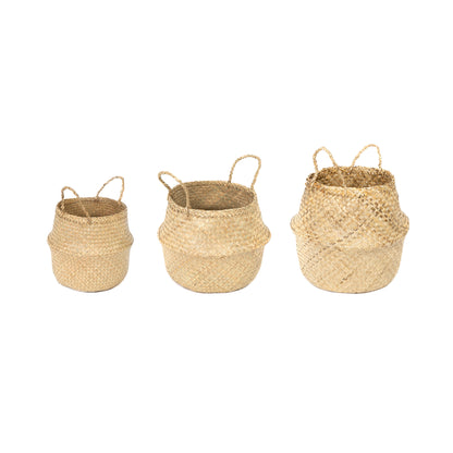 Set de 3 cestas de algas marinas naturales Belly SML