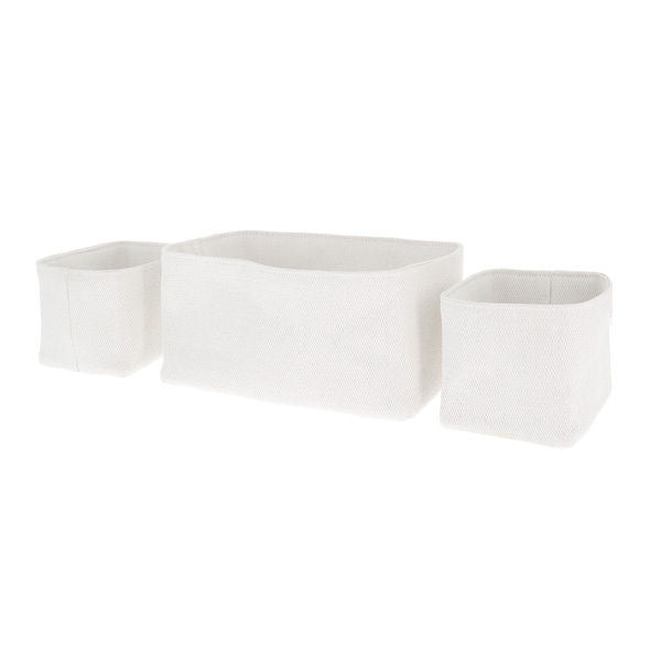 Lot de 3 paniers souples Noah blancs