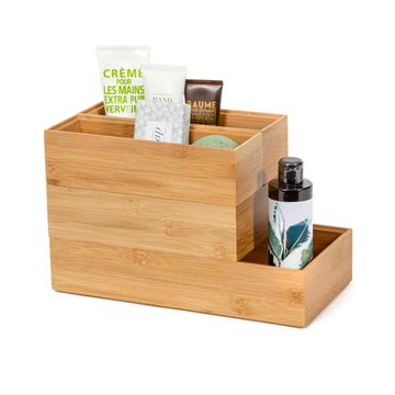 Boîte Grande En Bambou Avec Serrure à Combinaison - Rangement Décoratif Avec Plateau Et Bocaux Verre