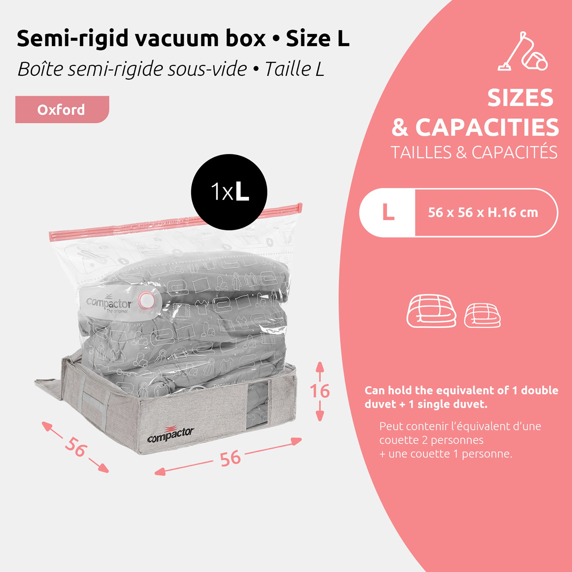 Housse de rangement sous vide Oxford