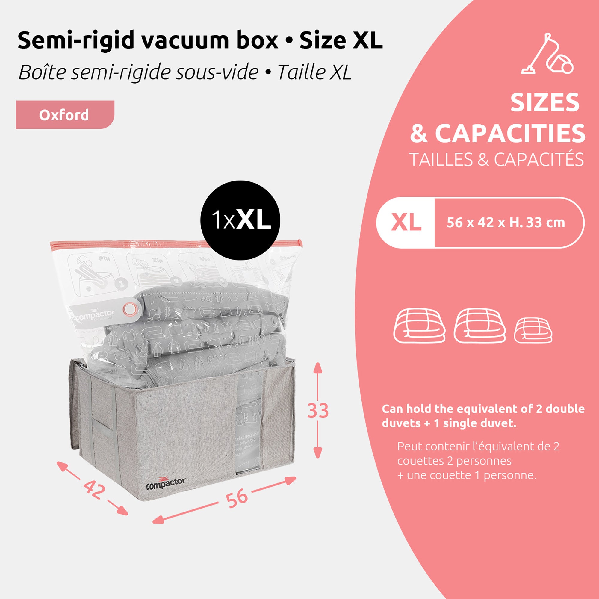 Housse de rangement sous vide Oxford