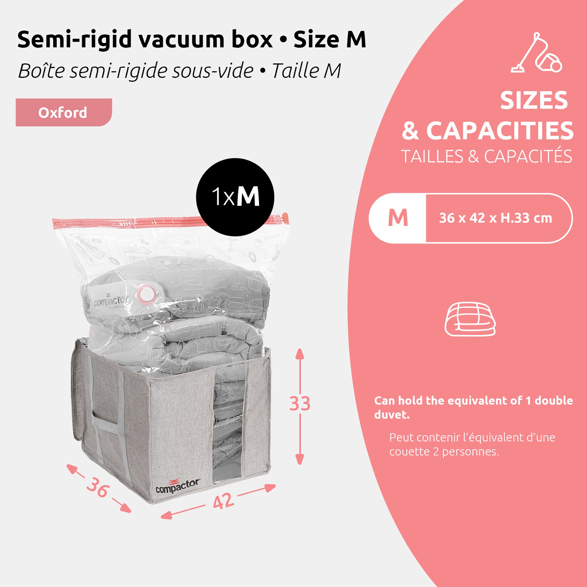 Housse de rangement sous vide Oxford