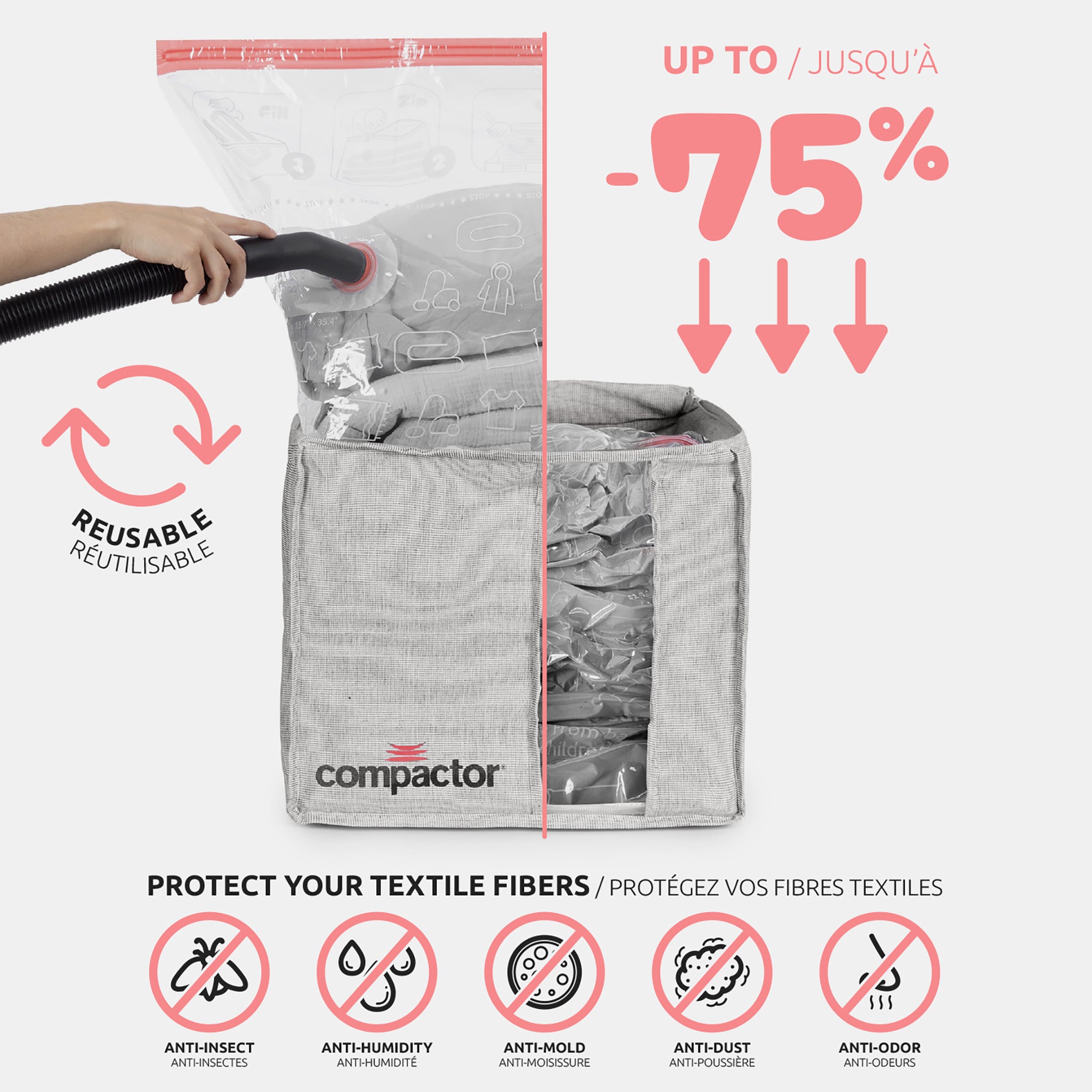 Housse de rangement sous vide Oxford