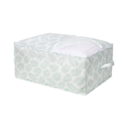 Housse de rangement pour couette Palma blanche et verte