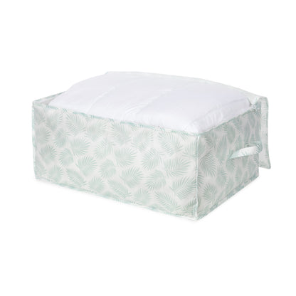 Housse de rangement pour couette Palma blanche et verte